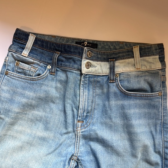 7Fam jeans high waisted, 2 tone crop jeans- y2k - Picture 10 of 14
